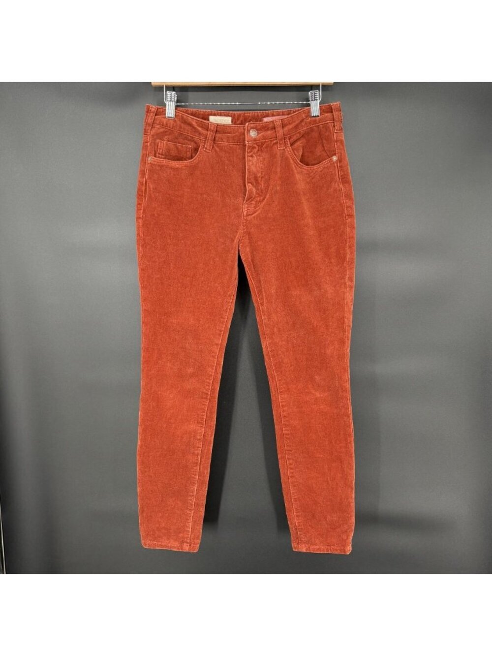 Pilcro Anthropologie Womens High Rise Skinny Corduroy Pants Rust Orange 29 Boho